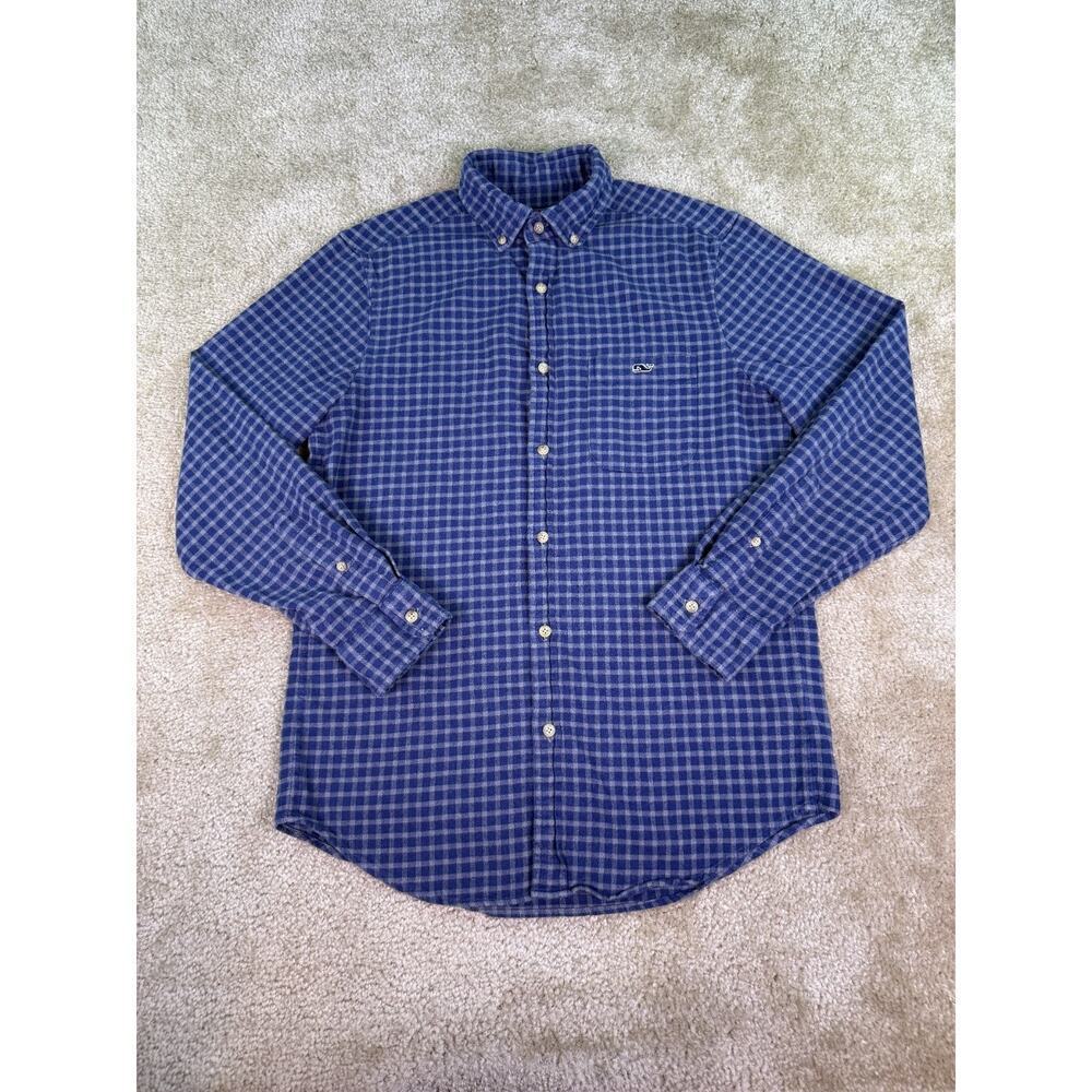Vineyard Vines Shirt Mens Small Blue Classic Fit Tucker Flannel C944
